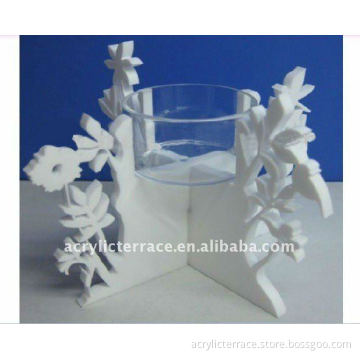 White Lucite Candle Holder